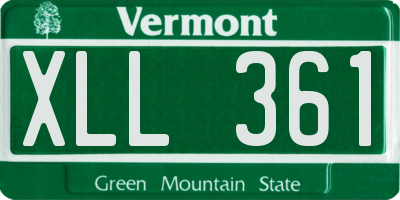 VT license plate XLL361