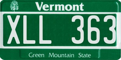 VT license plate XLL363