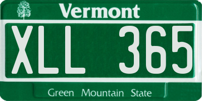 VT license plate XLL365