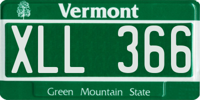 VT license plate XLL366