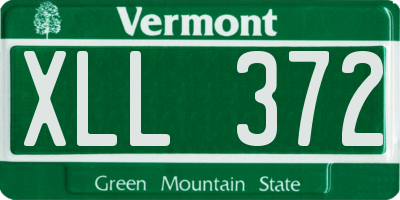 VT license plate XLL372