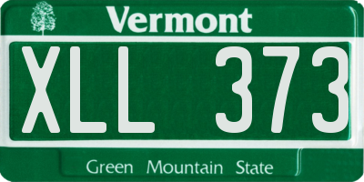 VT license plate XLL373