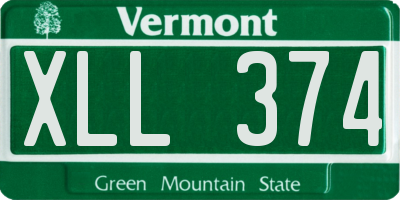 VT license plate XLL374