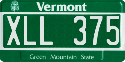 VT license plate XLL375