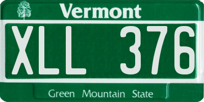 VT license plate XLL376