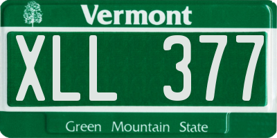 VT license plate XLL377