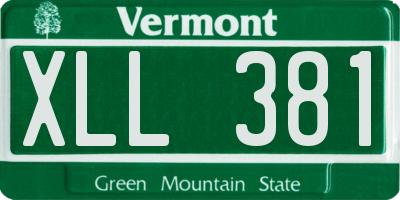 VT license plate XLL381