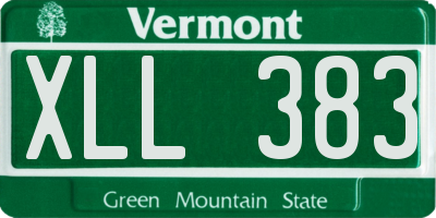 VT license plate XLL383