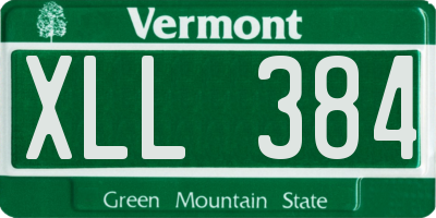 VT license plate XLL384