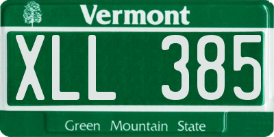 VT license plate XLL385
