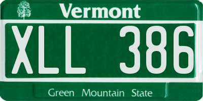 VT license plate XLL386