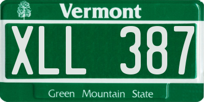 VT license plate XLL387