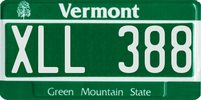 VT license plate XLL388