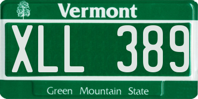 VT license plate XLL389