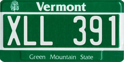 VT license plate XLL391