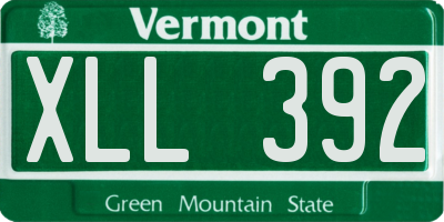 VT license plate XLL392