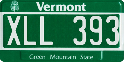VT license plate XLL393