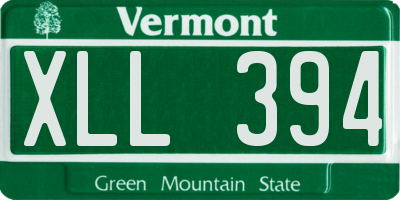 VT license plate XLL394