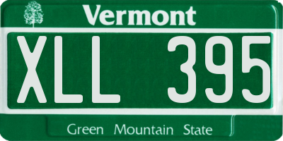 VT license plate XLL395