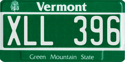 VT license plate XLL396