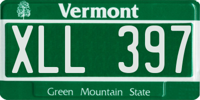 VT license plate XLL397