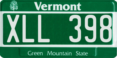 VT license plate XLL398