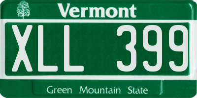 VT license plate XLL399