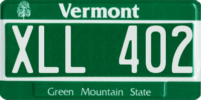 VT license plate XLL402