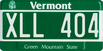 VT license plate XLL404