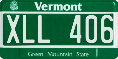 VT license plate XLL406