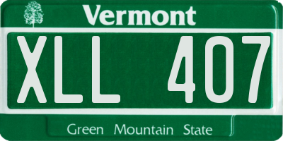 VT license plate XLL407