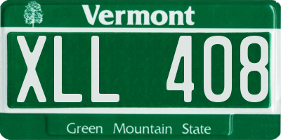 VT license plate XLL408