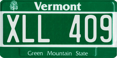 VT license plate XLL409