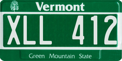 VT license plate XLL412