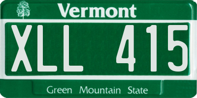 VT license plate XLL415