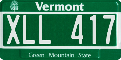 VT license plate XLL417