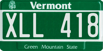 VT license plate XLL418