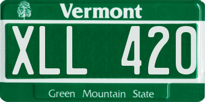 VT license plate XLL420