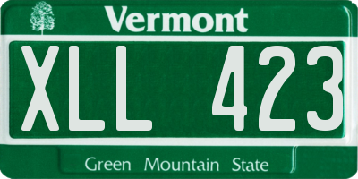VT license plate XLL423