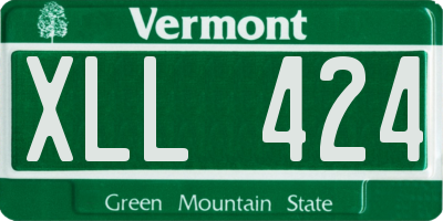 VT license plate XLL424