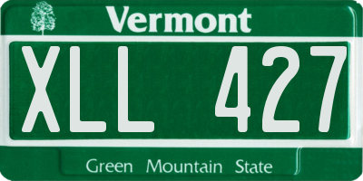 VT license plate XLL427