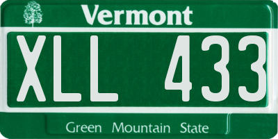 VT license plate XLL433