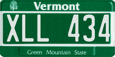 VT license plate XLL434