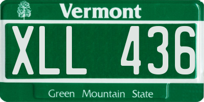 VT license plate XLL436