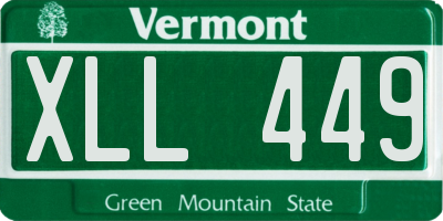 VT license plate XLL449