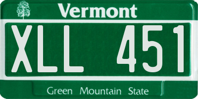 VT license plate XLL451