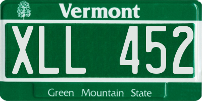 VT license plate XLL452
