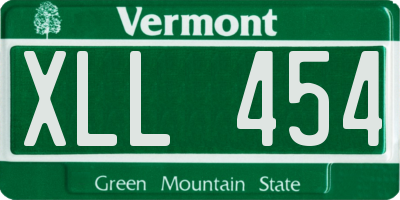 VT license plate XLL454