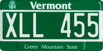 VT license plate XLL455