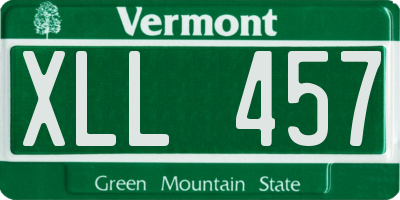 VT license plate XLL457